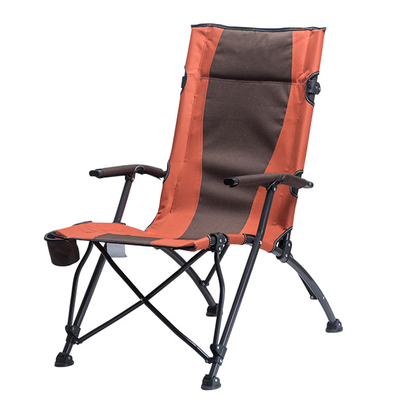 High Back Folding Hard Arm Camp Chair